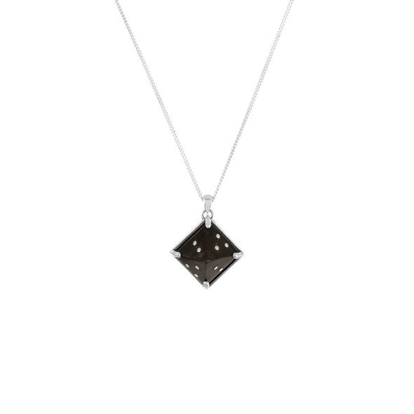 Women's Sami Pyramid Pendant Necklace - Silver & Black by No 13 on Jetset Times SHOP