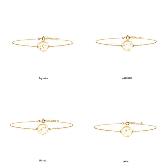 Women's Zodiac Constellation Bracelet - 9ct Solid Gold & Diamonds by No 13 on Jetset Times SHOP