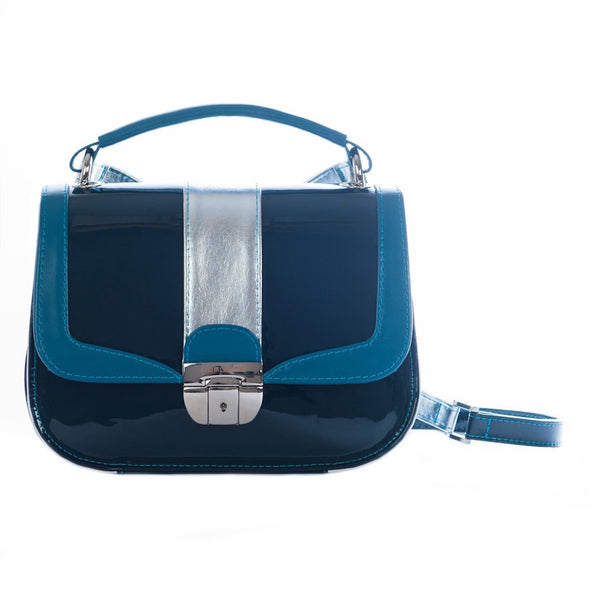 Women's Leather Camera Bag - Lima in Blue by POMPIDOO on Jetset Times SHOP