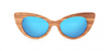 Wood Sunglasses for Men and Women - Walnut with Sky Blue Lenses by BREVNO on Jetset Times SHOP
