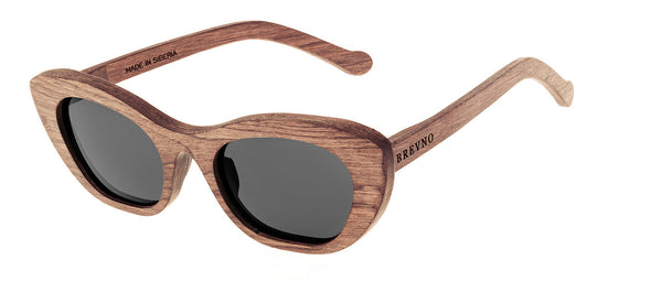 Wood Sunglasses for Men and Women - Birchwood with Dark Grey Lenses by BREVNO on Jetset Times SHOP