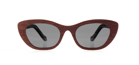 Wood Sunglasses for Men and Women - Wenge with Dark Grey Lenses by BREVNO on Jetset Times SHOP