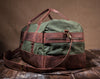 Waxed Canvas Leather Weekender Duffel Bag for Men and Women - Green Canvas with Brown Leather by Tram 21 on Jetset Times SHOP