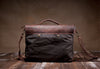 Waxed Canvas Leather Laptop Messenger Bag for Men and Women - Gray Canvas with Brown Leather by Tram 21 on Jetset Times SHOP