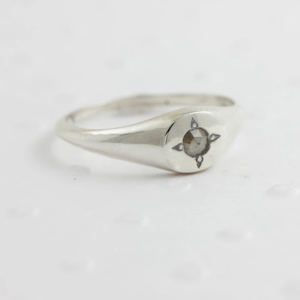 Diamond Signet Ring - Mini