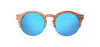 Wood Sunglasses for Men and Women - Walnut with Sky Blue Lenses by BREVNO on Jetset Times SHOP