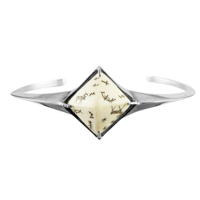 Women's Sami Pyramid Reindeer Bangle - Silver by No 13 on Jetset Times SHOP