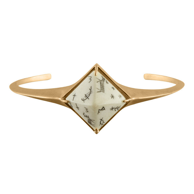 Sami Pyramid Reindeer Bangle - Sandblasted Gold Vermeil by No 13 ...
