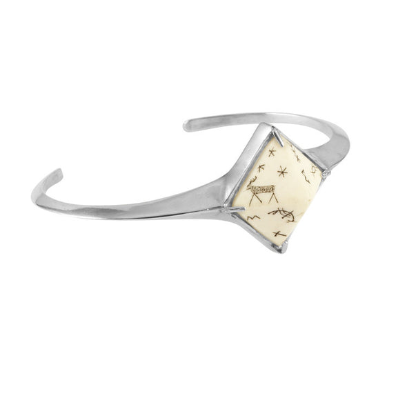 Women's Sami Pyramid Reindeer Bangle - Silver by No 13 on Jetset Times SHOP