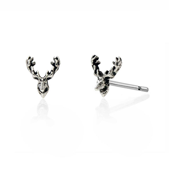 Reindeer Stud Earrings – Silver