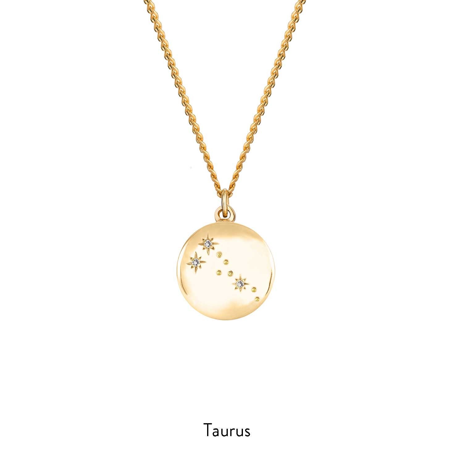 Amazon.com: Polished Gold Taurus Zodiac Sign Rectangular Pendant Necklace -  Gold Purity: 14K, Pendant/Necklace Option: Pendant With 18