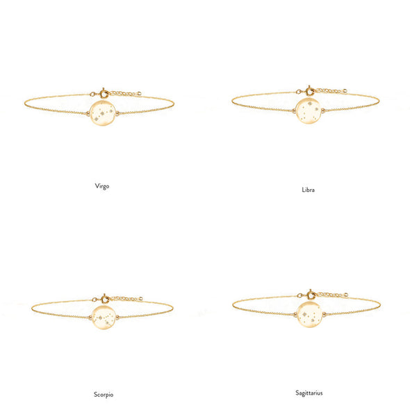 Women's Zodiac Constellation Bracelet - 9ct Solid Gold & Diamonds by No 13 on Jetset Times SHOP